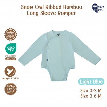 Snow owl Long Sleeve Romper ชุดแขนยาว-ขาสั้น  3-6 เดือน - Light Blue